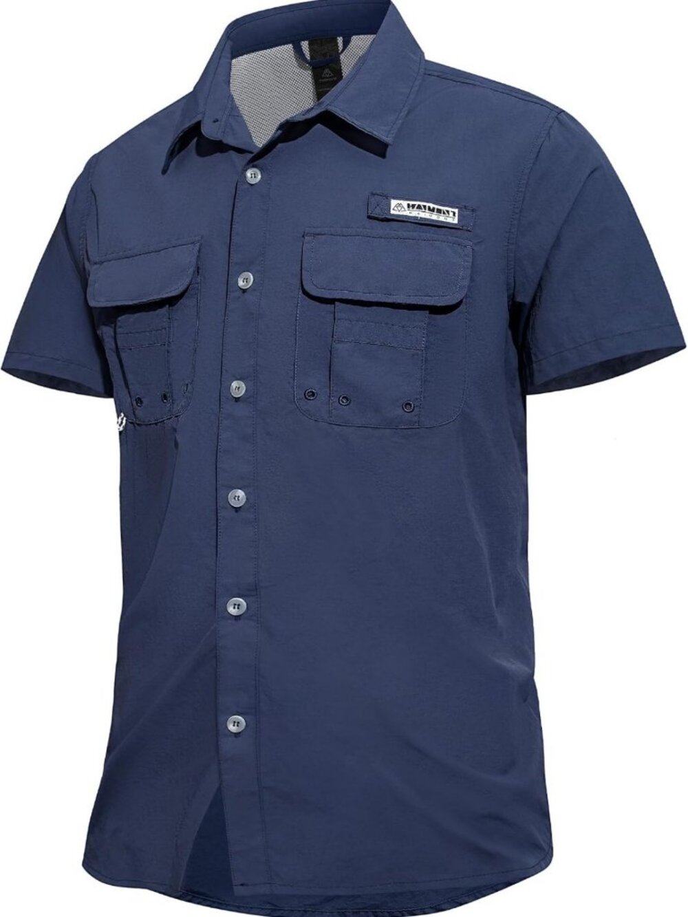 Men's UPF 50+ Short Sleeve Hiking Shirt, Lightweight Outdoor Button Down Top